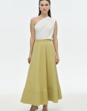 elastik belli dikiş detaylı etek asit