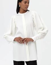 balon kol pileli gömlek ekru 2