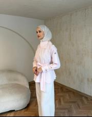 kolları düğmeli poplin gömlek pembe