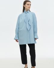 inci detaylı fularlı gömlek mavi 2