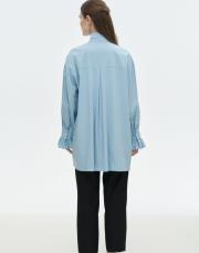 inci detaylı fularlı gömlek mavi 3