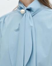 inci detaylı fularlı gömlek mavi 4