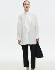 inci detaylı fularlı gömlek beyaz