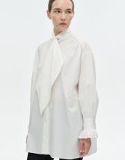 inci detaylı fularlı gömlek beyaz 2