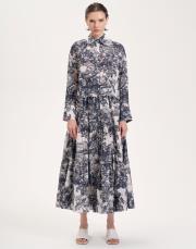 lady desenli vual etekli takım lacivert