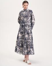 lady desenli vual etekli takım lacivert 3