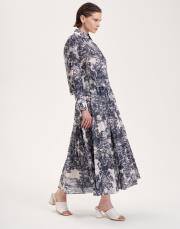 lady desenli vual etekli takım lacivert 4