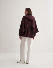 parçalı koton trençkot bordo 3