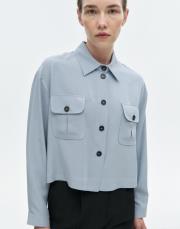 cepli crop gömlek bebe mavi