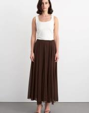 parçalı uzun etek kahve