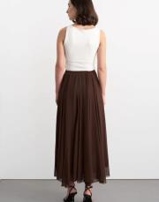 parçalı uzun etek kahve 4
