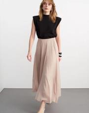 parçalı uzun etek bej