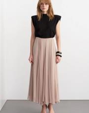 parçalı uzun etek bej 2