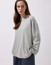 vanille pamuk bluz gri