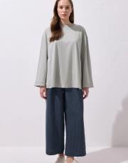 vanille pamuk bluz gri 4