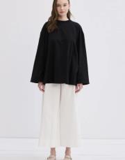 vanille pamuk bluz siyah 2