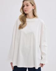 vanille pamuk bluz ekru