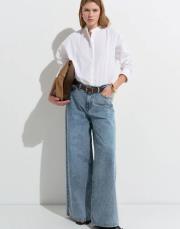 dökümlü bol kot pantolon bebe mavi