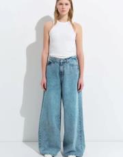 dökümlü bol kot pantolon bebe mavi 2