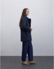 manşet detaylı koton trençkot lacivert 2