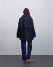 manşet detaylı koton trençkot lacivert 3
