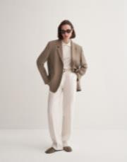 tek düğmeli blazer haki