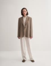 tek düğmeli blazer haki 2