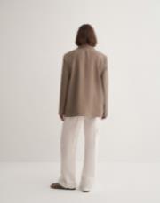 tek düğmeli blazer haki 4