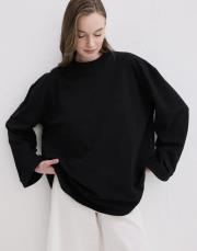 vanille pamuk bluz siyah