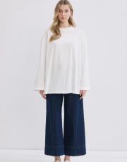 vanille pamuk bluz ekru 2