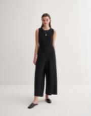 keten sırt detaylı tulum siyah