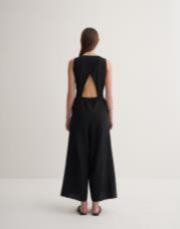 keten sırt detaylı tulum siyah 2