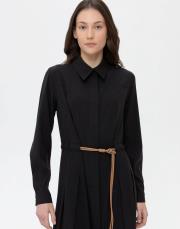 özel dikim kemerli elbise siyah 4