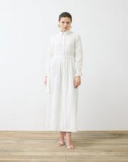 bella aplik detaylı brode elbise beyaz