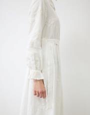 bella aplik detaylı brode elbise beyaz 3