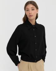 çıt çıt düğmeli bomber gömlek siyah 2