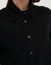 çıt çıt düğmeli bomber gömlek siyah 3