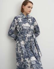 leydi desenli vual elbise lacivert 2