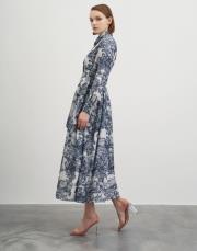 leydi desenli vual elbise lacivert 3