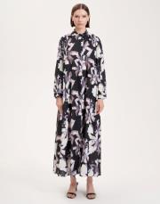 desenli yaz elbise siyah