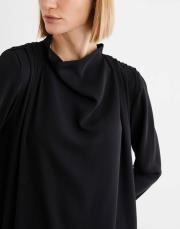 zarif krep elbise siyah 4