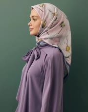 twill ipek eşarp daisy pembe 2