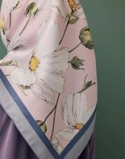 twill ipek eşarp daisy pembe 4