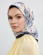 twill ipek eşarp eva lacivert