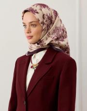 twill ipek eşarp eva bordo