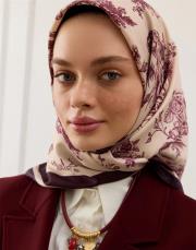 twill ipek eşarp eva bordo 2