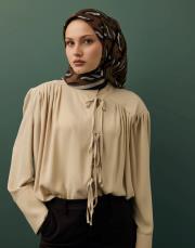 twill ipek eşarp aura kahve