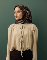 twill ipek eşarp aura kahve 2