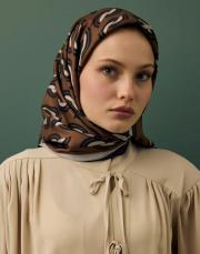 twill ipek eşarp aura kahve 3