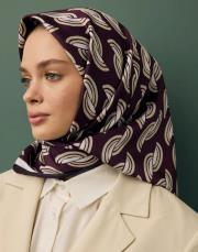 twill ipek eşarp aura bordo 3